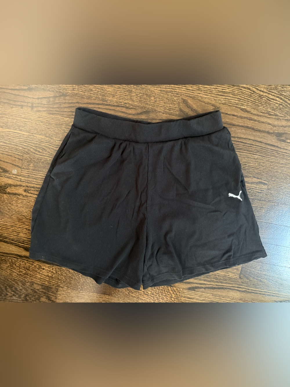 Puma Black Athletic Ribbed Women's Shorts